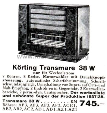 Transmare 38 SB7440W; Körting-Radio; (ID = 2658750) Radio