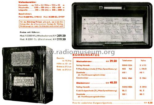 Trixor R2200GL; Körting-Radio; (ID = 2658049) Radio