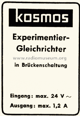 Experimentier-Gleichrichter 12-1511.5; Kosmos, Franckh´sche (ID = 523056) Power-S