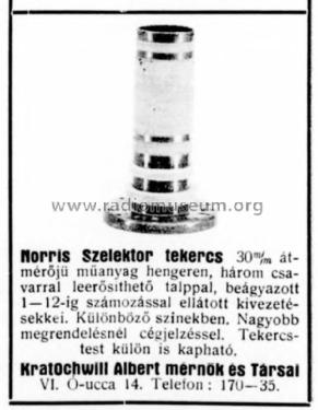 Szelektor tekercs - Selector Coil; Norris Művek, Magyar (ID = 2473887) Radio part