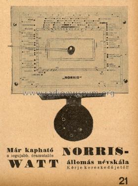 Norris-Watt ; Norris Művek, Magyar (ID = 2236278) Radio part