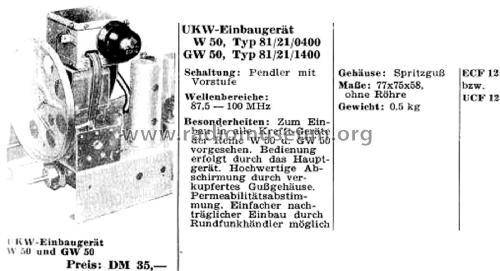 UKW-Einbaugerät W50 81-21-0400; Krefft AG, W.; (ID = 2787822) Adaptor