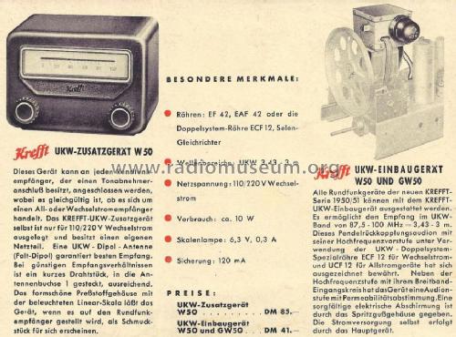 UKW-Vorsatzgerät W50; Krefft AG, W.; (ID = 1443905) Converter