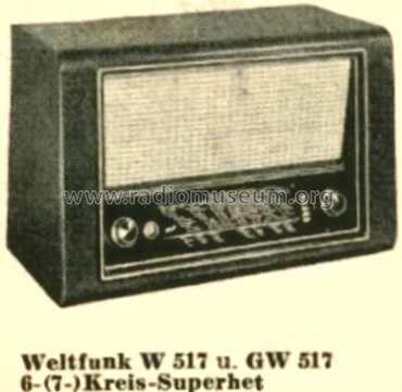 Weltfunk GW517; Krefft AG, W.; (ID = 513705) Radio