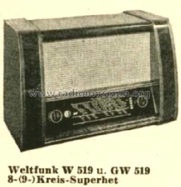 Weltfunk W519; Krefft AG, W.; (ID = 513708) Radio