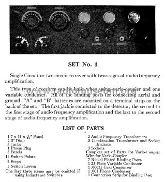 3-Tube Receiver Set No. 1; Kresge Co., S.S.; (ID = 1124126) Kit