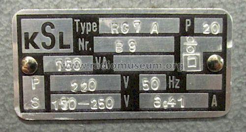 RG7A; KSL Transformatoren (ID = 1394069) Ausrüstung