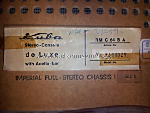 Stereo-Console de Luxe Acella RMC64BA Ch= 666E; Kuba Kuba-Imperial, (ID = 1419036) Radio
