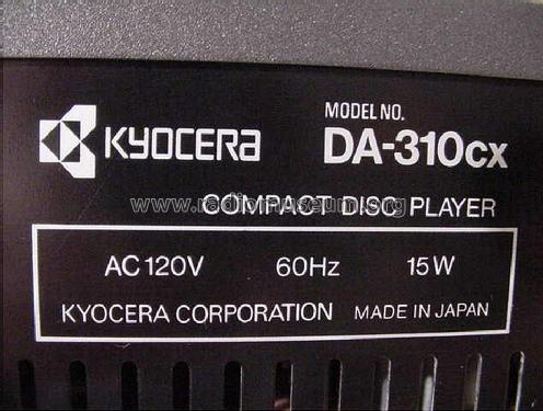 Compact Disc Player DA-310CX; Kyocera Corporation (ID = 1177839) Sonido-V
