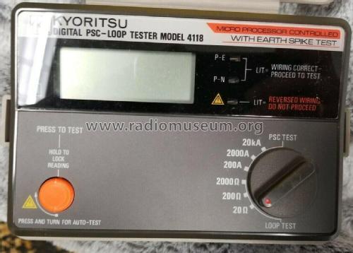 Digital Loop/PSC Tester 4118 ; Kyoritsu Electrical (ID = 2919742) Equipment