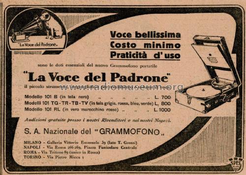 101 ; La Voce del Padrone; (ID = 2607027) TalkingM