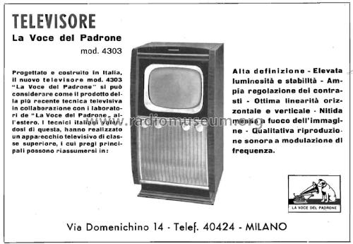 4303A ; La Voce del Padrone; (ID = 2399611) Television