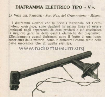 Diaframma Elettrico V; La Voce del Padrone; (ID = 2684792) Microphone/PU