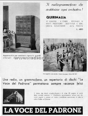 Quirinalia ; La Voce del Padrone; (ID = 2460220) Radio