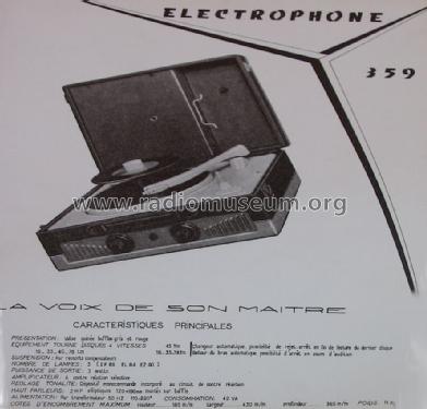 Electrophone 359; Pathé-Marconi, Les (ID = 1137281) Sonido-V