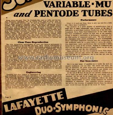 184 7 Tube Duo-Symphonic ; Lafayette Radio & TV (ID = 671618) Radio