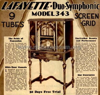 343 Duo-Symphonic ; Lafayette Radio & TV (ID = 693154) Radio