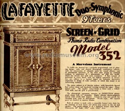 352 Duo-Symphonic ; Lafayette Radio & TV (ID = 693636) Radio