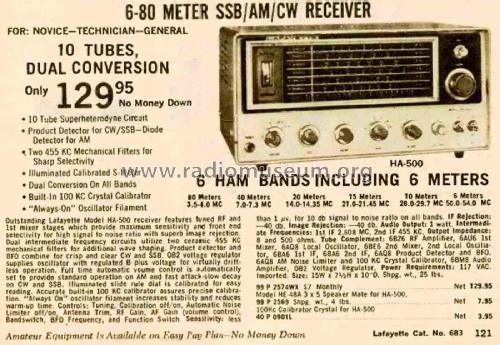 Amateur Band Receiver HA-500; Lafayette Radio & TV (ID = 1810773) Amateur-R