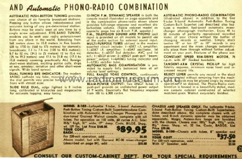 B-102 Ch= B-100; Lafayette Radio & TV (ID = 838506) Radio