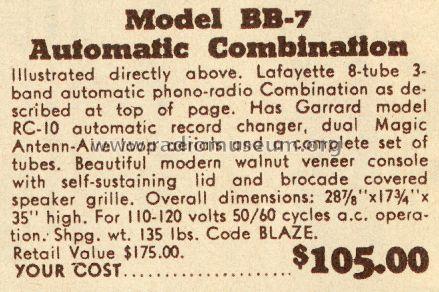 BB-7 ; Lafayette Radio & TV (ID = 859904) Radio