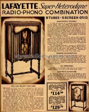 C-2 Super-Heterodyne Radio-Phono comb.; Lafayette Radio & TV (ID = 681187) Radio