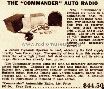 Commander ; Lafayette Radio & TV (ID = 671385) Car Radio