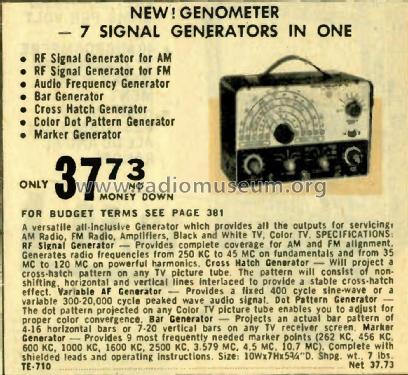 Genometer TE-710; Lafayette Radio & TV (ID = 2769342) Equipment