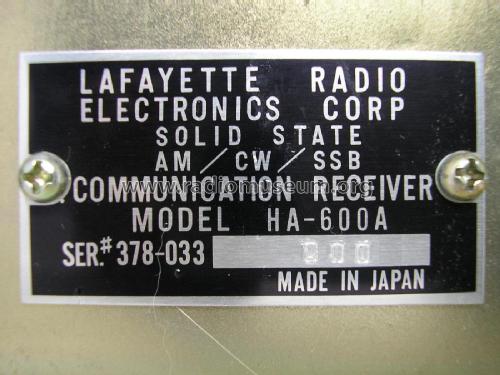 HA-600A; Lafayette Radio & TV (ID = 2066800) Amateur-R