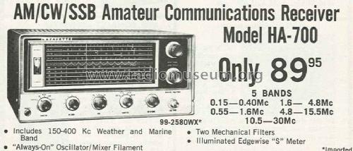 AM/CW/SSB Amateur Communications Receiver HA-700; Lafayette Radio & TV (ID = 322861) Amateur-R