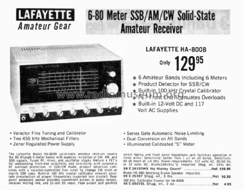 HA-800B ; Lafayette Radio & TV (ID = 2780336) Amateur-R