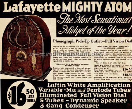 K-5 Mighty Atom ; Lafayette Radio & TV (ID = 671387) Radio