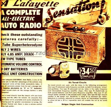 L-22 Universal; Lafayette Radio & TV (ID = 654676) Car Radio
