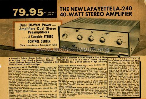 LA-240; Lafayette Radio & TV (ID = 2921700) Ampl/Mixer