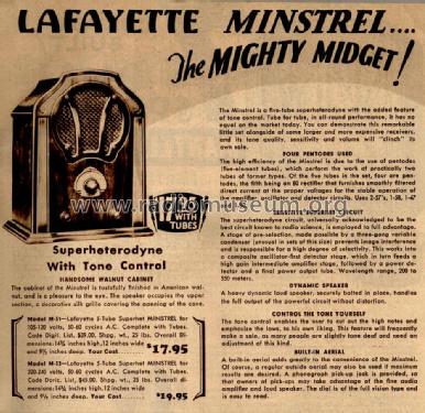 M-31 New Minstrel ; Lafayette Radio & TV (ID = 703344) Radio