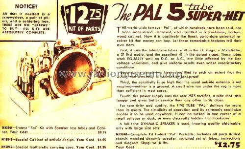 N13841 PAL 5 tube Super-Het Kit; Lafayette Radio & TV (ID = 654630) Kit