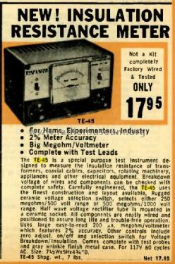 Insulation Resistance Meter TE-45; Lafayette Radio & TV (ID = 2821210) Equipment