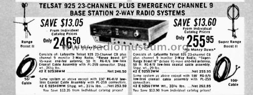 Telsat CB Transceiver 925; Lafayette Radio & TV (ID = 2902016) Citizen