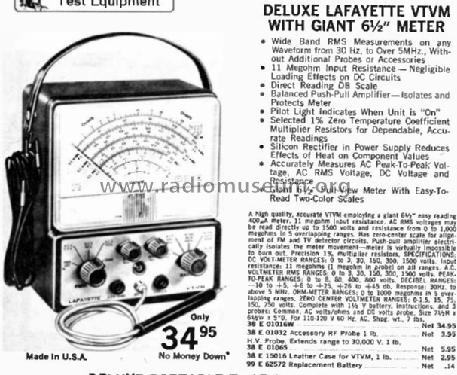 Vacuum Tube Voltmeter 38R0101; Lafayette Radio & TV (ID = 2509875) Equipment