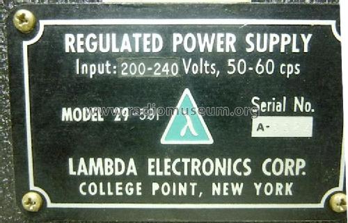 Regulated Power Supply 29-391; Lambda Electronics (ID = 1389926) A-courant