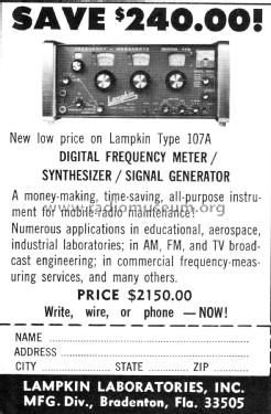 107A; Lampkin Laboratories (ID = 2084474) Equipment