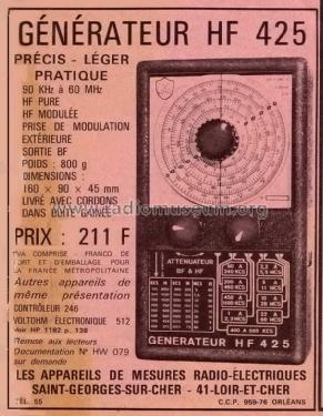 Générateur HF425; LAMRE; Orleans (ID = 1777980) Equipment