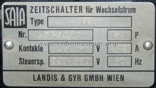 Zeitschalter für Wechselstrom BBs; Landis & Gyr, (ID = 1838241) Diversos