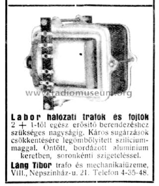 Labor hálózati trafó - Labor power transformer ; Láng Tibor Cég; (ID = 2473682) Power-S