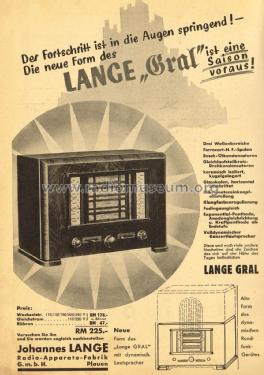 Gral 2K3G; Lange GmbH, Johannes (ID = 2205609) Radio