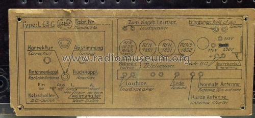 L63 G T ohne Lautspr., Gleichstrom; Lange GmbH, Johannes (ID = 1920334) Radio