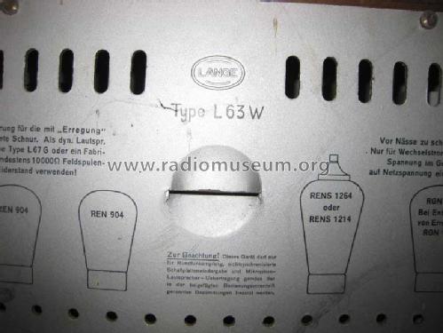 L 63 W dyn dyn. Lautsprecher; Lange GmbH, Johannes (ID = 1592904) Radio