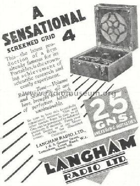 Screened Grid 4 ; Langham Radio Ltd.; (ID = 629079) Radio