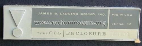JBL 001 loudspeaker system C35; Lansing, James B. (ID = 606233) Speaker-P