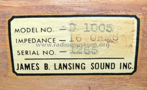 Jim Lansing D1005 corner speaker; Lansing, James B. (ID = 2082478) Altavoz-Au